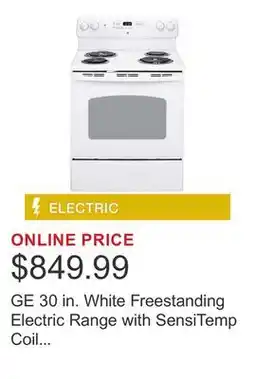 Costco GE 30 in. White Freestanding Electric Range with SensiTemp Coil Elements offer