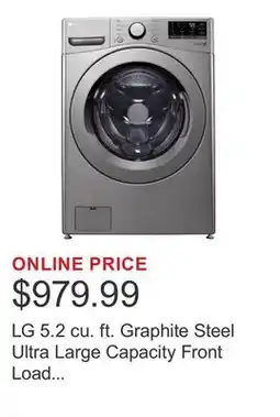 Costco LG 5.2 cu. ft. Graphite Steel Ultra Large Capacity Front Load Washer with 6Motion Technology offer