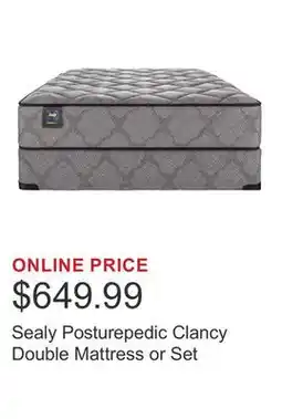 Costco Sealy Posturepedic Clancy Double Mattress or Set offer