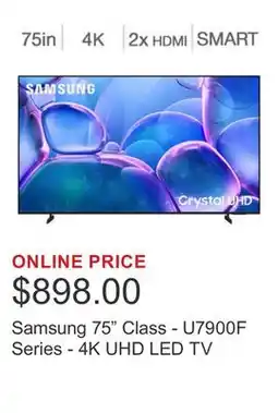 Costco Samsung 75 Class - U7900F Series - 4K UHD LED TV offer
