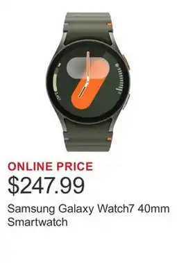 Costco Samsung Galaxy Watch7 40mm Smartwatch offer