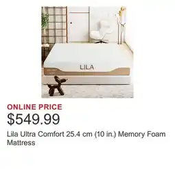Costco Lila Ultra Comfort 25.4 cm (10 in.) Memory Foam Mattress offer