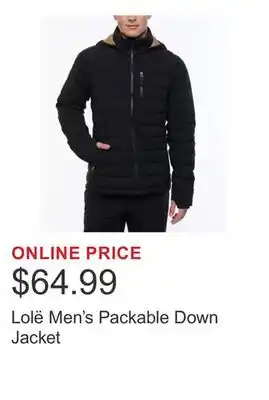 Costco Lolë Men's Packable Down Jacket offer