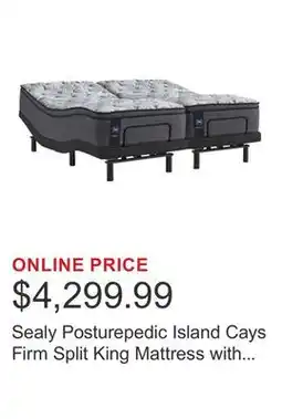Costco Sealy Posturepedic Island Cays Firm Split King Mattress with Adjustable Base offer