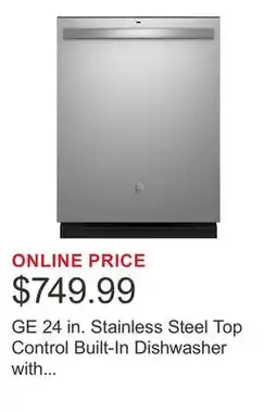 Costco GE 24 in. Stainless Steel Top Control Built-In Dishwasher with Sanitize cycle offer