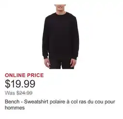 Costco Bench - Sweatshirt polaire à col ras du cou pour hommes offer