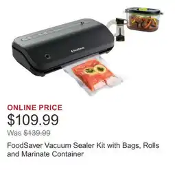 Costco FoodSaver Vacuum Sealer Kit with Bags, Rolls and Marinate Container offer