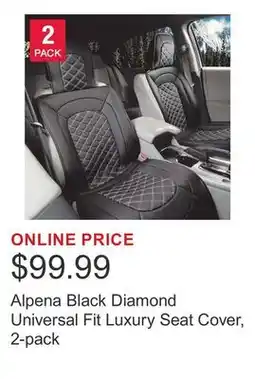 Costco Alpena Black Diamond Universal Fit Luxury Seat Cover, 2-pack offer