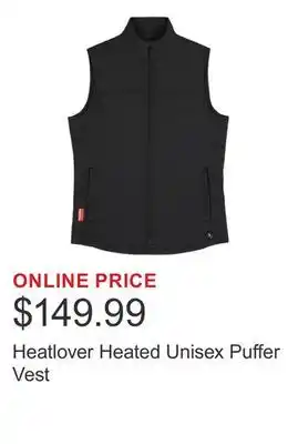 Costco Heatlover Heated Unisex Puffer Vest offer