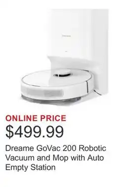 Costco Dreame GoVac 200 Robotic Vacuum and Mop with Auto Empty Station offer