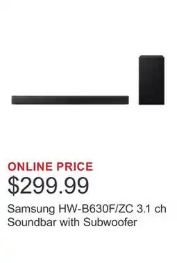 Costco Samsung HW-B630F/ZC 3.1 ch Soundbar with Subwoofer offer