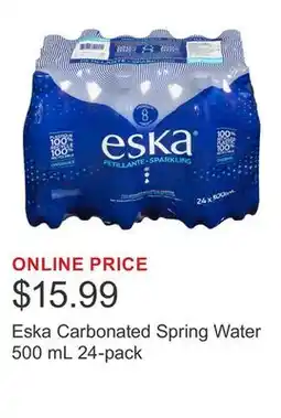 Costco Eska Carbonated Spring Water 500 mL 24-pack offer