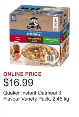 Costco Quaker Instant Oatmeal 3 Flavour Variety Pack, 2.45 kg offer