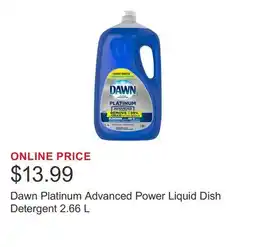 Costco Dawn Platinum Advanced Power Liquid Dish Detergent 2.66 L offer