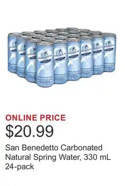 Costco San Benedetto Carbonated Natural Spring Water, 330 mL 24-pack offer