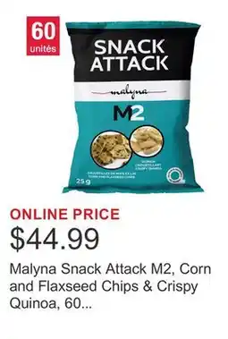 Costco Malyna Snack Attack M2, Corn and Flaxseed Chips & Crispy Quinoa, 60 × 25 g offer