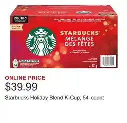 Costco Starbucks Holiday Blend K-Cup, 54-count offer