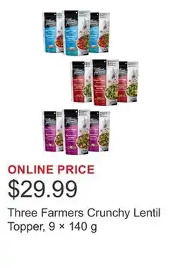 Costco Three Farmers Crunchy Lentil Topper, 9 × 140 g offer