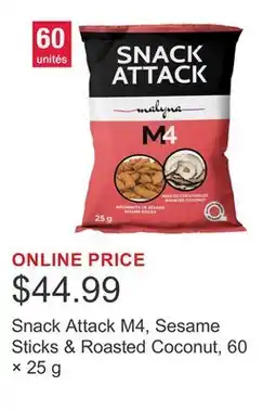 Costco Snack Attack M4, Sesame Sticks & Roasted Coconut, 60 × 25 g offer