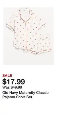 Old Navy Old Navy Maternity Classic Pajama Short Set offer