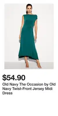 Old Navy Old Navy The Occasion by Old Navy Twist-Front Jersey Midi Dress offer