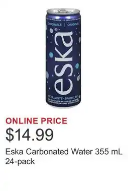 Costco Eska Carbonated Water 355 mL 24-pack offer