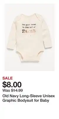 Old Navy Old Navy Long-Sleeve Unisex Graphic Bodysuit for Baby offer
