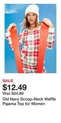 Old Navy Old Navy Scoop-Neck Waffle Pajama Top for Women offer