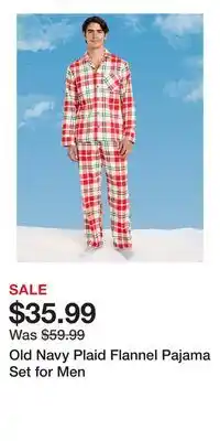 Old Navy Old Navy Plaid Flannel Pajama Set for Men offer