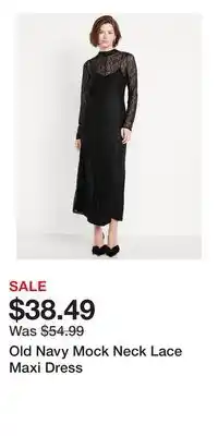 Old Navy Old Navy Mock Neck Lace Maxi Dress offer