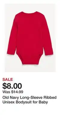 Old Navy Old Navy Long-Sleeve Ribbed Unisex Bodysuit for Baby offer