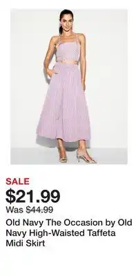 Old Navy Old Navy The Occasion by Old Navy High-Waisted Taffeta Midi Skirt offer