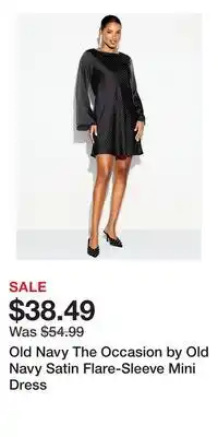 Old Navy Old Navy The Occasion by Old Navy Satin Flare-Sleeve Mini Dress offer