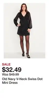 Old Navy Old Navy V-Neck Swiss Dot Mini Dress offer