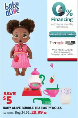 Canadian Tire Baby alive bubble tea party dolls offer