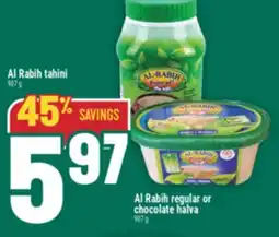 Marché Adonis AL RABIH TAHINI 907 G, AL RABIH REGULAR OR CHOCOLATE HALVA 907 G offer