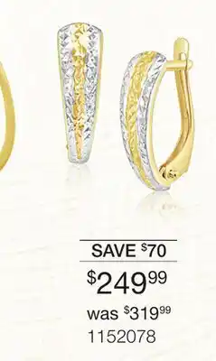Charm Diamond 10K Yellow Gold Hoops offer