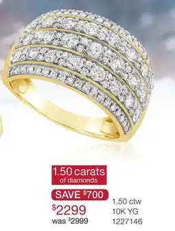 Charm Diamond 1.50CTW Diamond Anniversary Band in 10K Yellow Gold offer