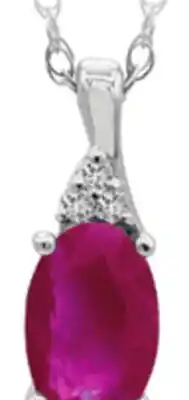 Charm Diamond 10K White Gold Ruby & Diamond 18 Pendant offer