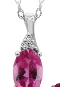 Charm Diamond 10K White Gold Pink Tourmaline & Diamond 18 Pendant offer