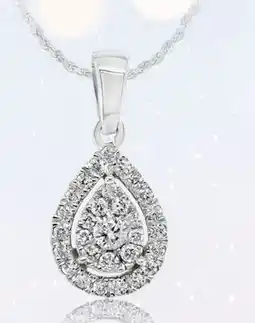 Charm Diamond 10K White Gold 0.25CTW Bouquet Pear Shaped Pendant offer