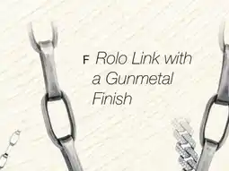 Charm Diamond Sterling Silver 22 Rolo Link Chain with Gunmetal Finish offer