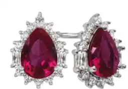 Charm Diamond Sterling Silver Created Ruby & Created White Sapphire Earrings offer