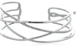 Charm Diamond Sterling Silver 0.05CTW Open Cuff offer