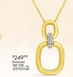 Charm Diamond Lab Grown Diamond Geometric Pendant in 18K Yellow Gold Vermeil offer