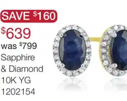 Charm Diamond 10K Yellow Gold Sapphire and Diamond Halo Earrings offer