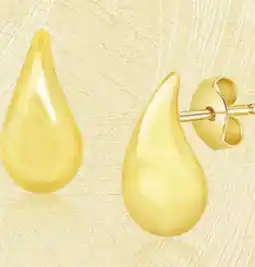 Charm Diamond 10K Yellow Gold Puffed Tear Drop Earring offer