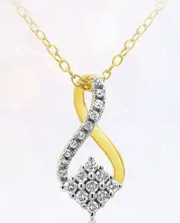 Charm Diamond 10K Yellow Gold 0.10CTW Diamond Infinity Pendant offer