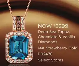 Charm Diamond Le Vian 14K Strawberry Gold Deep Sea Blue Topaz Diamond Pendant offer