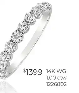 Charm Diamond New Brilliance Lab Grown 1.00CTW Diamond Band in 14K White Gold offer